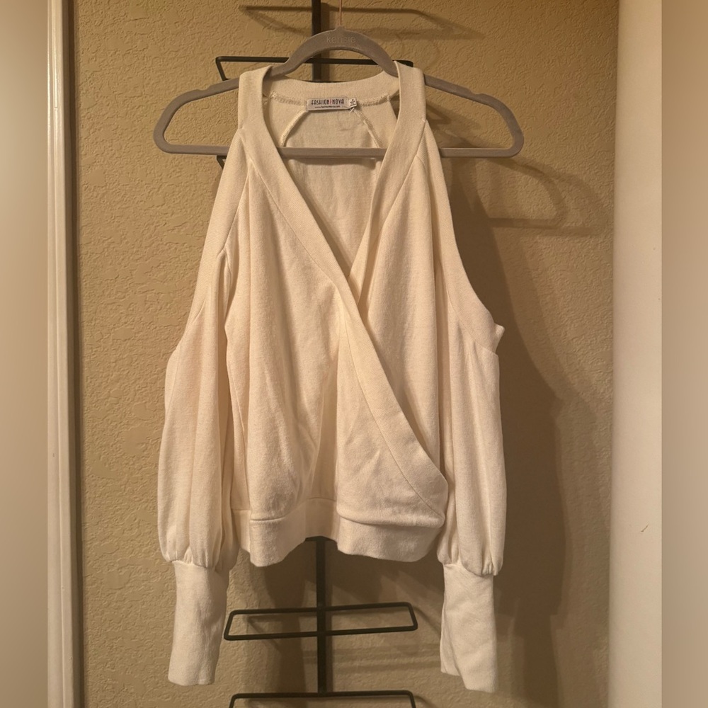 Fashion Nova White Halter Top